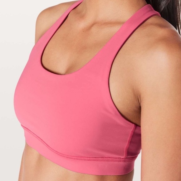 Lululemon Women’s Neon Coral Pink Time To Sweat Sports Bra Size 8 - Picture 2 of 7
